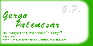 gergo palencsar business card